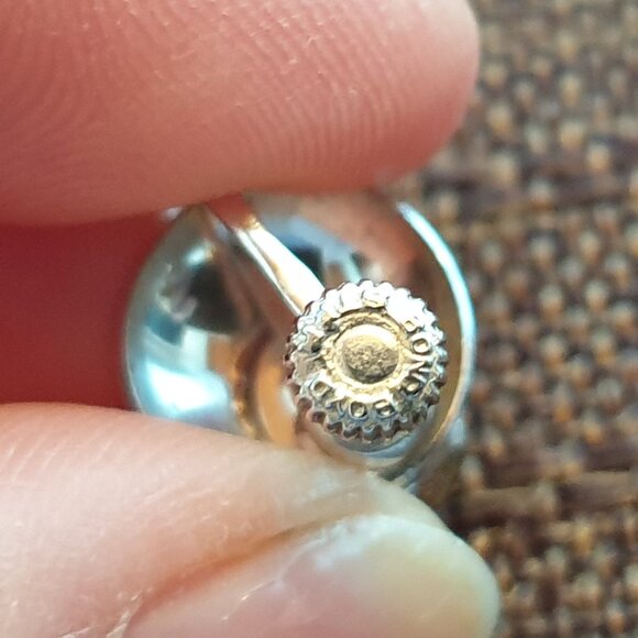 Vintage Bond Boyd Brown Rhinestone Sterling Silver Screw Back Earrings - Picture 7 of 11